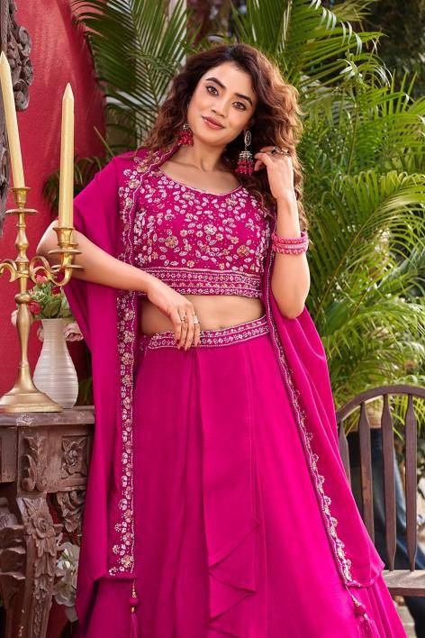 Ram 169 Vichitra Silk Pink Designer lehengha choli in Hydrabad